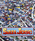 Pictorial Advertising Map of San Jose, California. 1991. City Design.