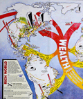 Pictorial economic world map Rich World Poor World. Polyp, 1996.