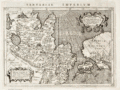 Old antique map of China, Japan, and West Coast of the United States