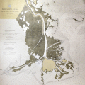 Old navigation chart of the Mississippi River Delta with the passes