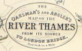 Antique angler's map of the Thames River in London, England