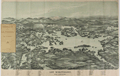 Antique birds-eye view map of Lake Winnipesaukee, New Hamphire