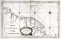 Antique French nautical chart of the east coast of South America