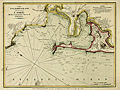 Antique chart of the Bay of Cadiz, Spain and surrounding area