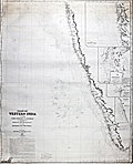 Antique blueback chart of the West coast of India with Bombay