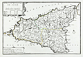 Attractive antique map of the island of Sicily, Italy