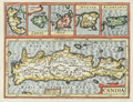 Antique map of Crete and several of the Cycladic Greek Islands.