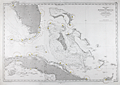 Antique French chart of the Strait of Florida and Grand Bahama Bank