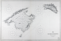 British sea chart of Majorca and Minorca, Spain's Balearic Islands