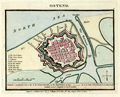 Antique town plan of Ostend, Belgium