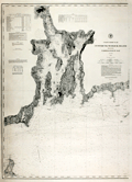 Antique chart of Narragansett Bay with Newport, Rhode Island
