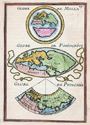 Three small maps by Mella, Posidonius, and Ptolemy.